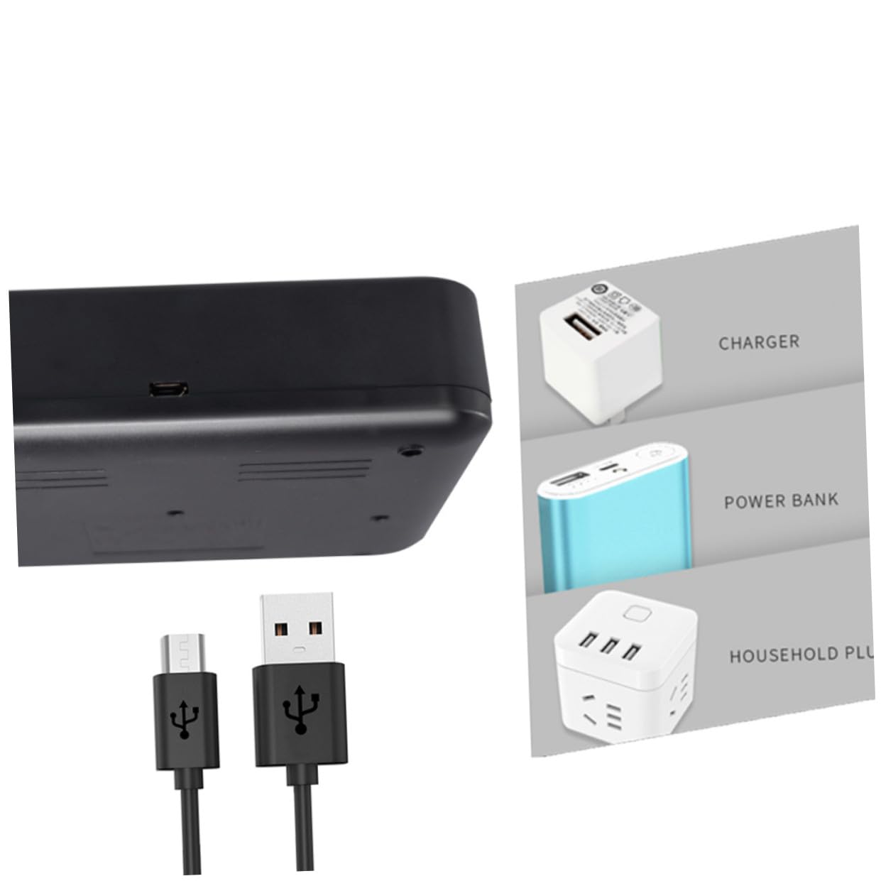 Veemoon 8 Cargador batería Snap n Charge Carga rápida Cargador Pilas AA/AAA/C/D Cargador múltiple Cargadores USB Cargador USB Cargador baterias Recargable, HHKHXYC26C7W44997F314CG1G | Plástico, Protección contra Sobrevoltaje, Opciones de Carga Múltiple, 8