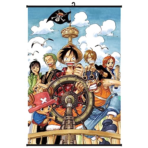 FISAPBXC One Piece Rollbild, Anime Poster Granes, One Piece Poster, Carteles de Anime, Carteles de Lienzo, Anime Wall Scroll, Tela Poster para Decoración de Pared 40 x 60 cm Manga Poster