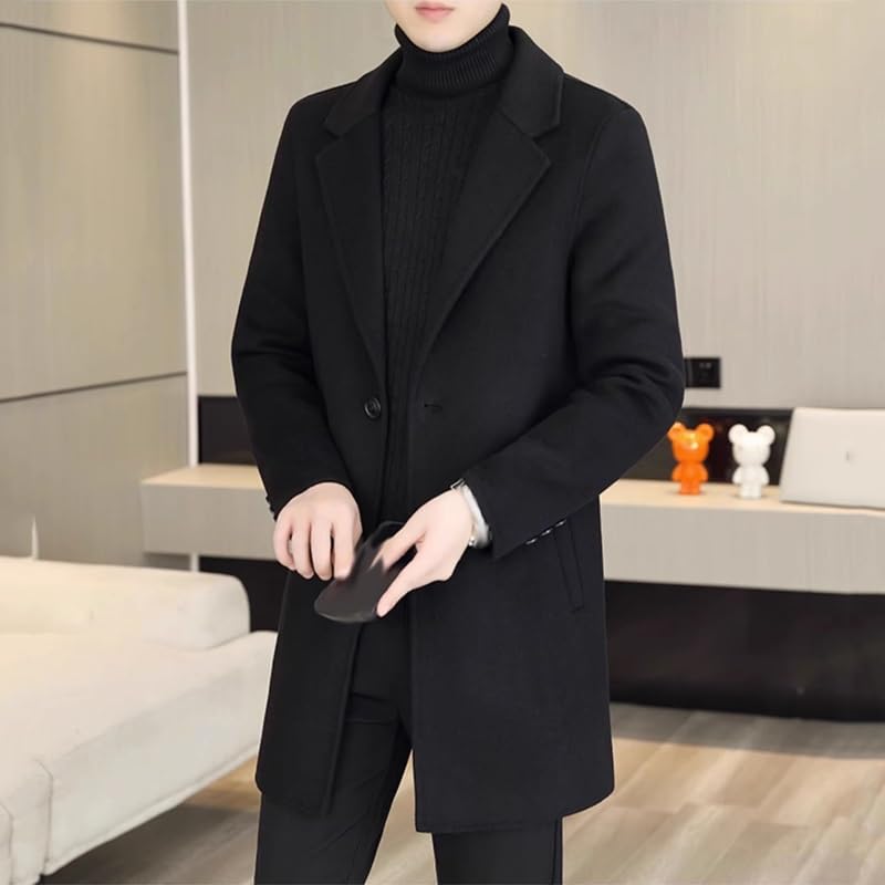 Amazon.com: YMGSCC Casual Warm Mid-Length Double-Sided Woolen Coat