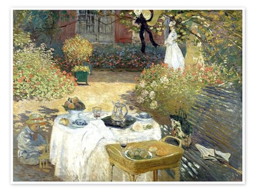 Le déjeuner (dans le jardin de Claude Monet à Argenteuil) Poster de Claude Monet 90 x 70 cm Tableaux Décoration murale