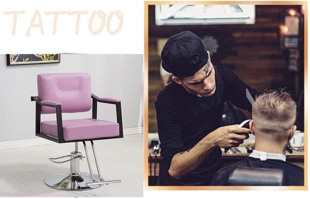Hair Cutting Salon Chair Heavy Duty Hydraulic Barber Chair 360° Swiveling Adjustable Height Salon Spa Beauty Hairdressing Salon Styling Beauty Equipment