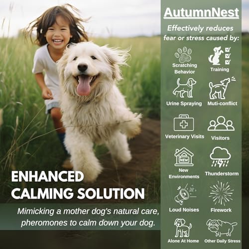 Image of Dog Pheromone Calming Diffuser Kit, Calming Diffuser for Dog (2 Plug-Ins & 4x48ml Refills) for Stress Support, Helps Reduce Barking & Aggression, 120-Day Supply (Non-Toxic, Safe & Inedible)