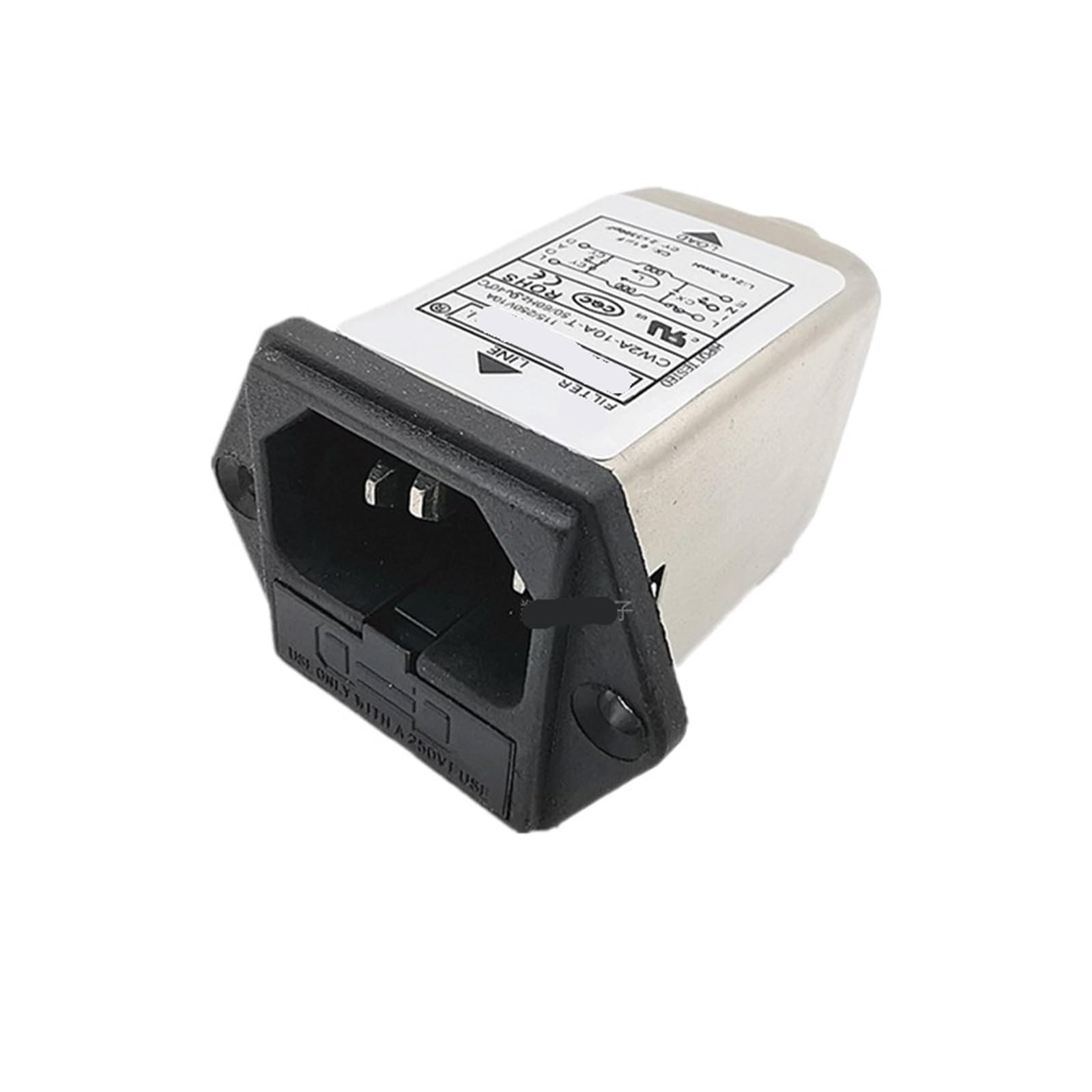 0P7BR328B CW2 series single phase 220V AC power filter CW2A-10A-T with fuse 10A 6A socket type purifier(CW2A -06A -T 6A)