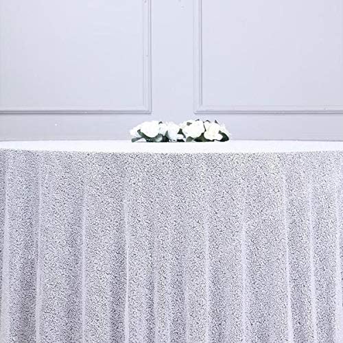 Miniatura 8 de Tableclothsfactory Mantel redondo de lentejuelas brillantes de 120 pulgadas para banquete de boda, fiesta, decoración del hogar