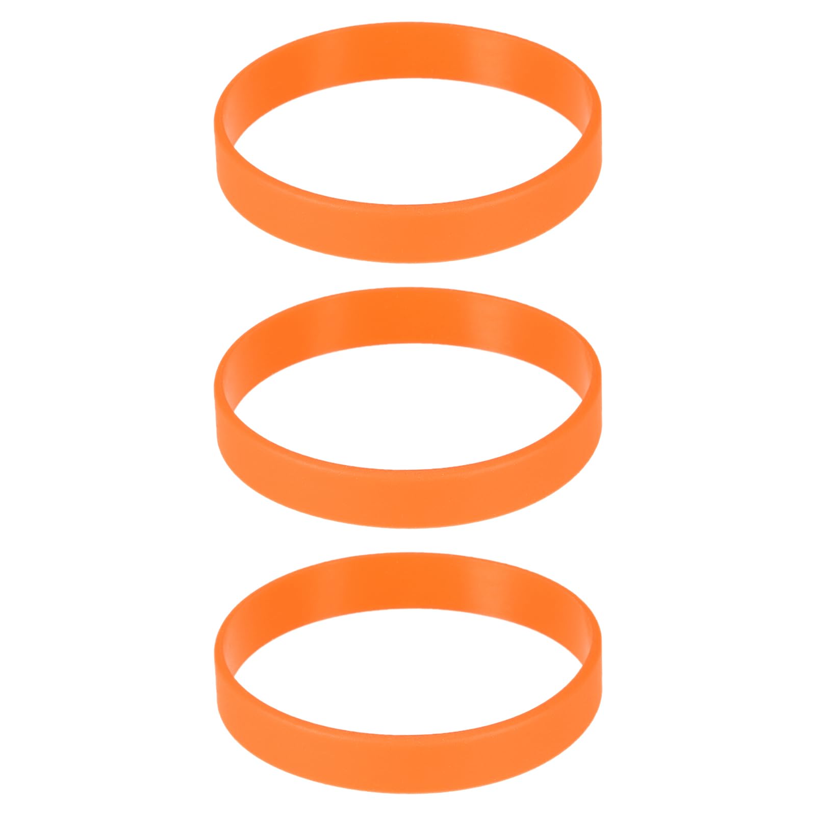 sourcing map 3Pcs Bracelets Wristbands 1/2 Inch Width 8" Length for Sports Club, Group Games, Party Favors Fashion Party Sports Accessories, Plain Solid Color Wristbands, Orange