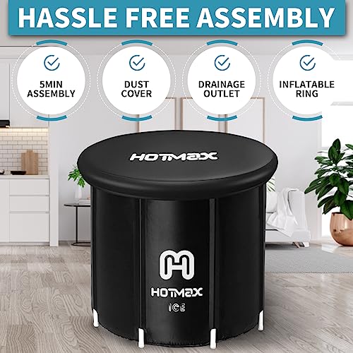 Hotmax Portable Ice Bath Tub For Adults, Large Cold Plunge Tub, Ice Baths For Recovery, Folding Ice Bathtub For Athletes, Outdoor Indoor, Spa Bath (31.5 X 31.5 X 29.5 Inches) #TOP5