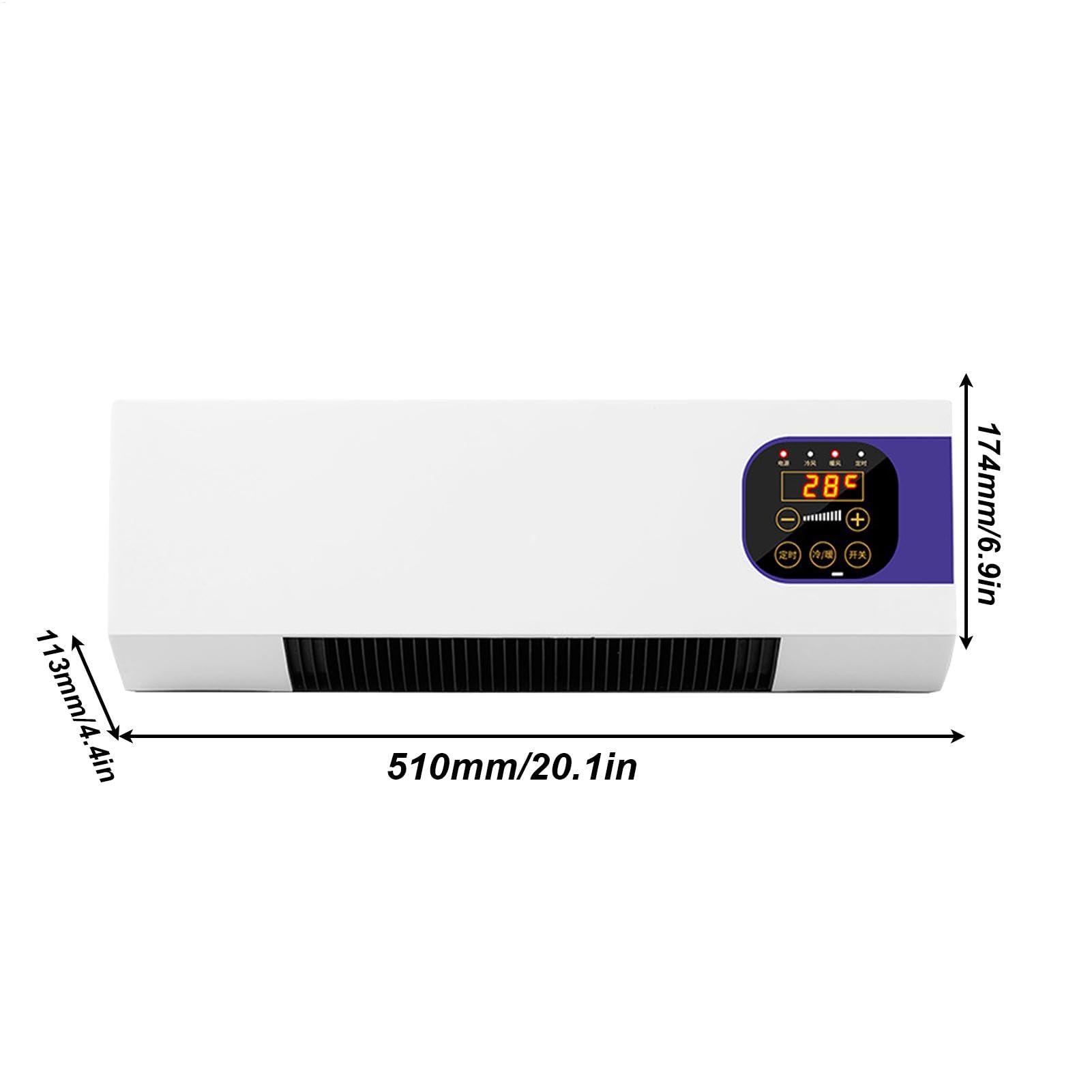 Acondicionadores de aire para habitaciones - Enfriador de aire montado en la pared con control remoto de 2000 W - Invierno más cálido, pequeños refrigeradores multifuncionales, electrodomésticos para