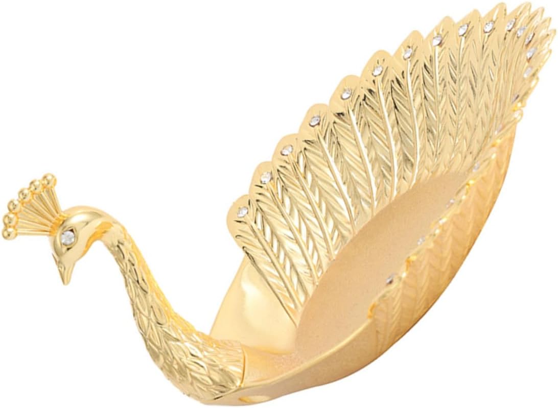 Metal Peacock Candy Plate Fruit Tray Snack Dish 1pcs Sturdy Serving Platter for Kitchen and Party Use