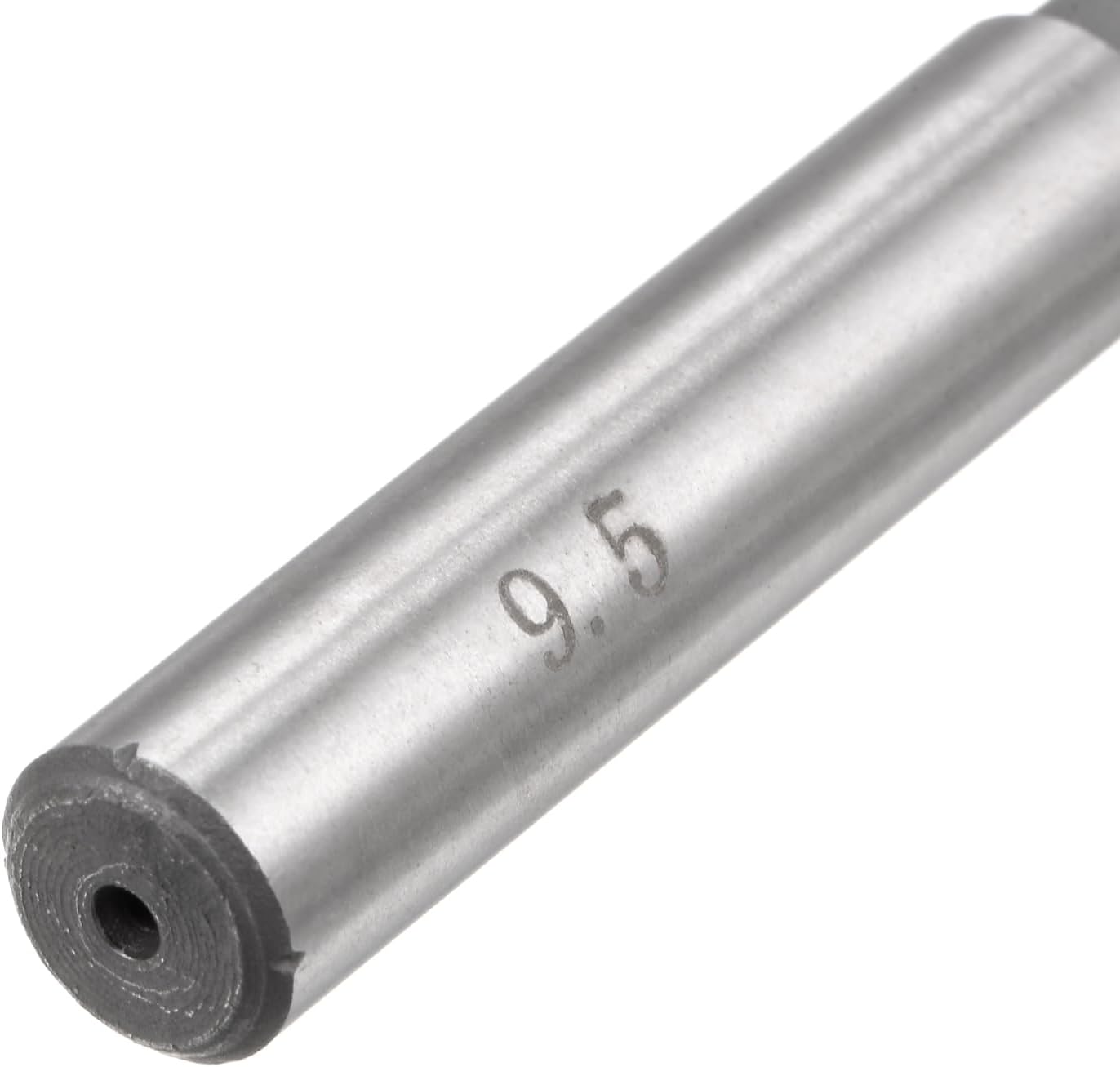 Chucking Reamer 9.5mm, H7 HSS Lathe Machine Reamer 6 Straight Flutes, Round Shank Milling Cutting Tool, Metric Reaming Drill Bit for Stainless Steel Metal Hole
