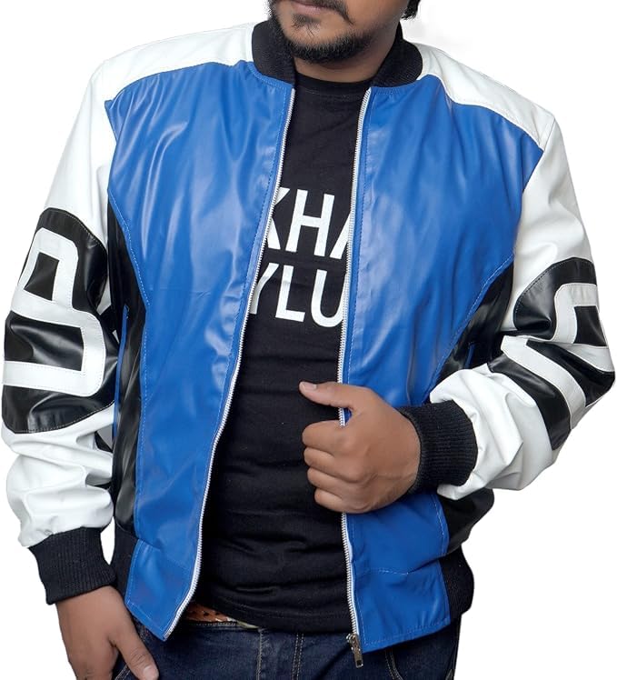 Men's 90's Retro 8-Ball Pool Billiard Bomber Jacket - Faux Leather Vintage Style2