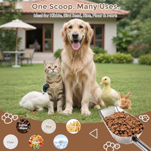 Mutclord Pet cat-dog food-scoop measuring 1-cup - Food-grade 304 stainless steel material | 1-Cup capacity | Precision scale measurements - Thumbnail 2
