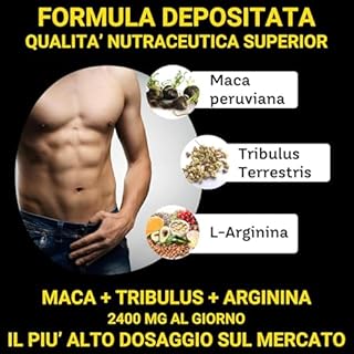 Maca Peruviana Nera 11.500mg con Taurina, Arginina e Tribulus - Integratore Energia Uomo per Forza Fisica e Stamina - 120 Compresse Made in Italy - Formula con 14 Attivi per Sport e Lavoro Intenso