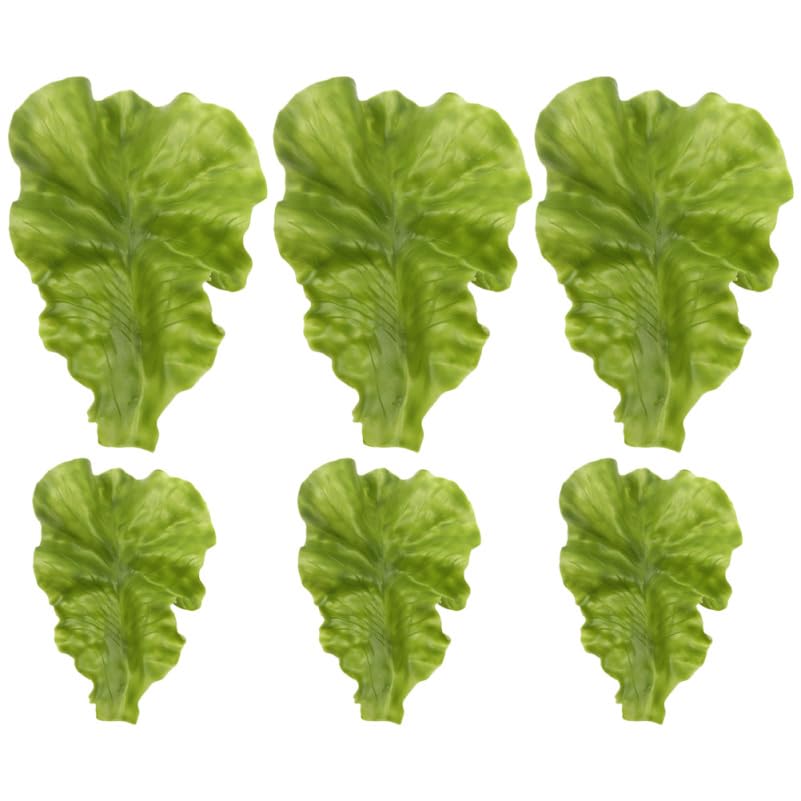 DOITOOL Artificial Lettuce Leaves, 6PCS Fake Lettuce Leaf Model, Pvc Fake Vegetable Model, Simulation Plastic Lifelike Vegetable Leaf for House Kitchen Party Pub Decoration Cabinet Ornament