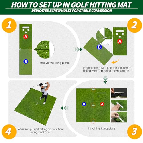 Tapis de golf double mode 1,8x1,5m pour entraînement de simulateur - 5
