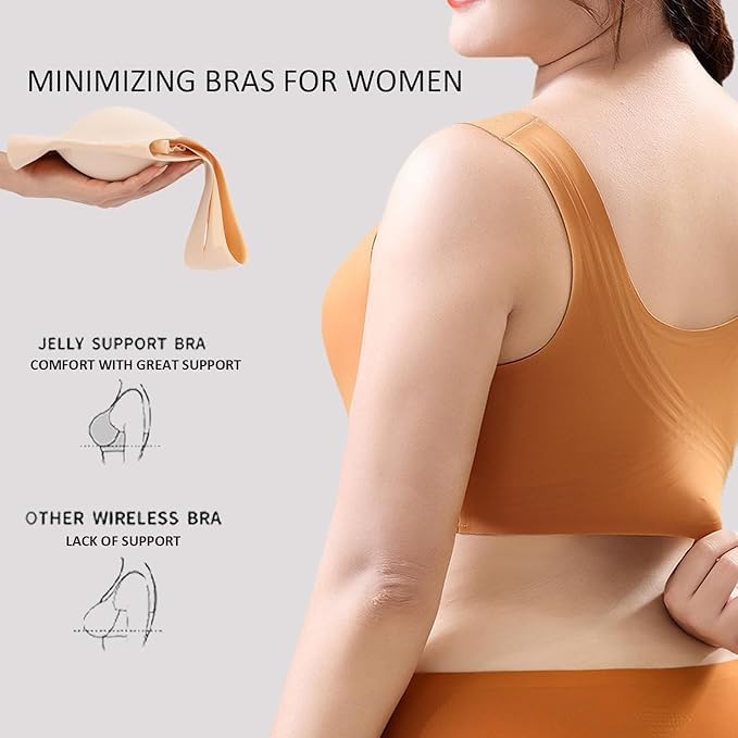 Jelly Bra for Womens Wire-Free Seamless Soft Comfort Full Coverage Push Up Wireless Bras - Image 4