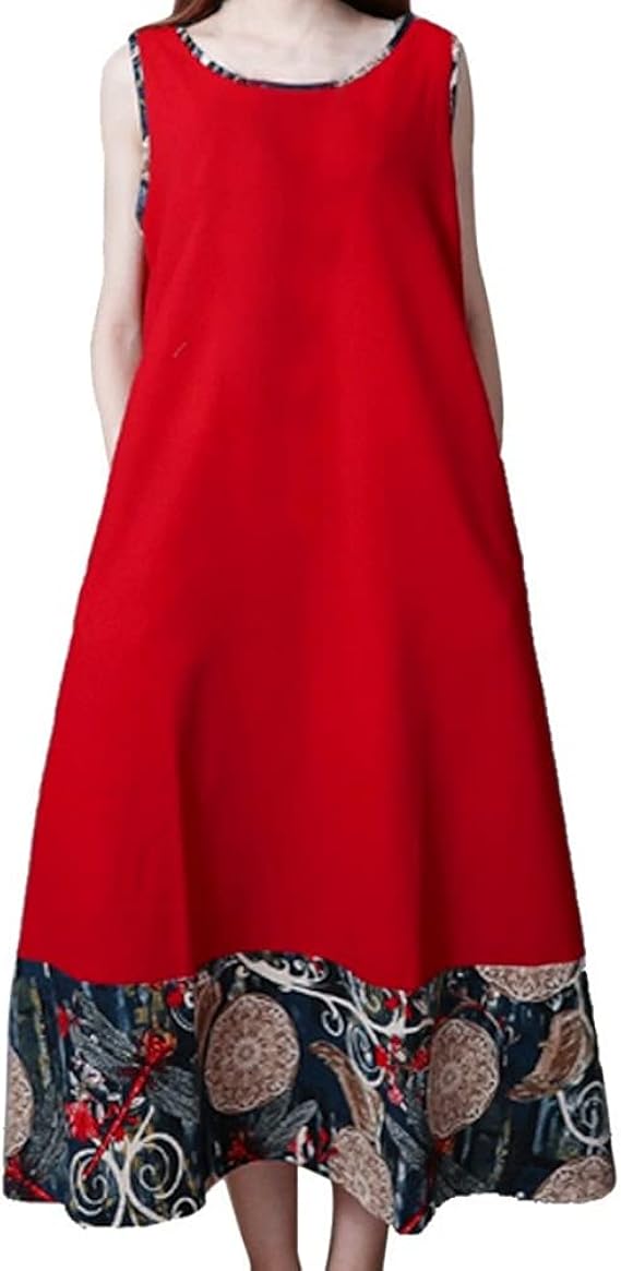 Amazon Co Jp Sunny Wing ロングワンピース レディース 春夏 リゾート ノースリーブ 森ガール エスニック 緑 青 服 ファッション小物