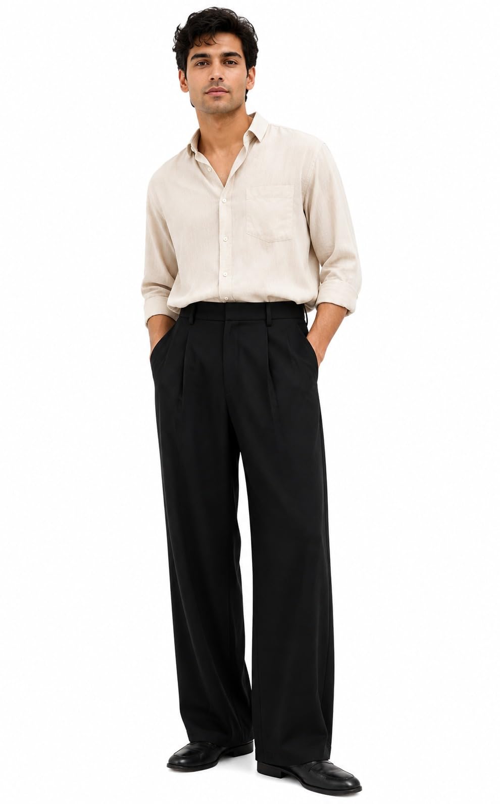 Buy Men’s Formal Trousers, Regular Fit Office Pants for Men, Stylish Dress Pants for Work, Business, Party and Formal Wear, Comfortable Straight Fit Trousers for Men at Amazon.in - Image 1