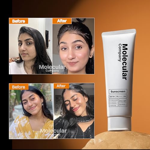 Image of Molecular Company SPF 50+ Pa++++ Face Sunscreen Gel, 50g x 2 | 2X Moisturising than Hyaluronic Acid | With 5% Niacinamide, 3% Panthenol, 3% Lecorice, 1% Birch Sap l All Skin Type For Men & Women