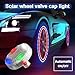 SWPHRT 4PCS Car Tire Wheel Lights, Solar Energy Motion Sensors Colorful Vehicle LED Tyre Valve Cap Lamp, Waterproof Auto Tire Light Gas Nozzle, Universal for Motorcycle Bicycle Truck