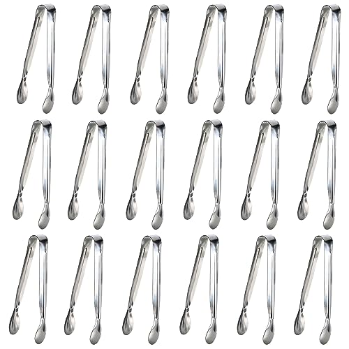 18PCS Mini Tongs for Appetizers, 5Inch Serving Tongs, Ice Tong Appetizer Tong, Small Tongs for Serving Food, Kitchen Utensils for Sugar Cubes, Coffee, Tea Party, Dessert, Charcuterie Board