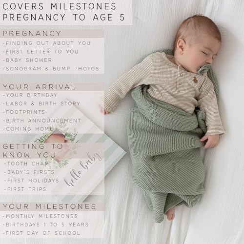 Keepsake Baby Memory Book for First 5 Years Boys or Girls, Timeless Baby Milestone Book, Gender Neutral Baby Scrapbook Journal, First Year Record Book Photo Album, Gifts for Baby Shower & New Parents - Image 5