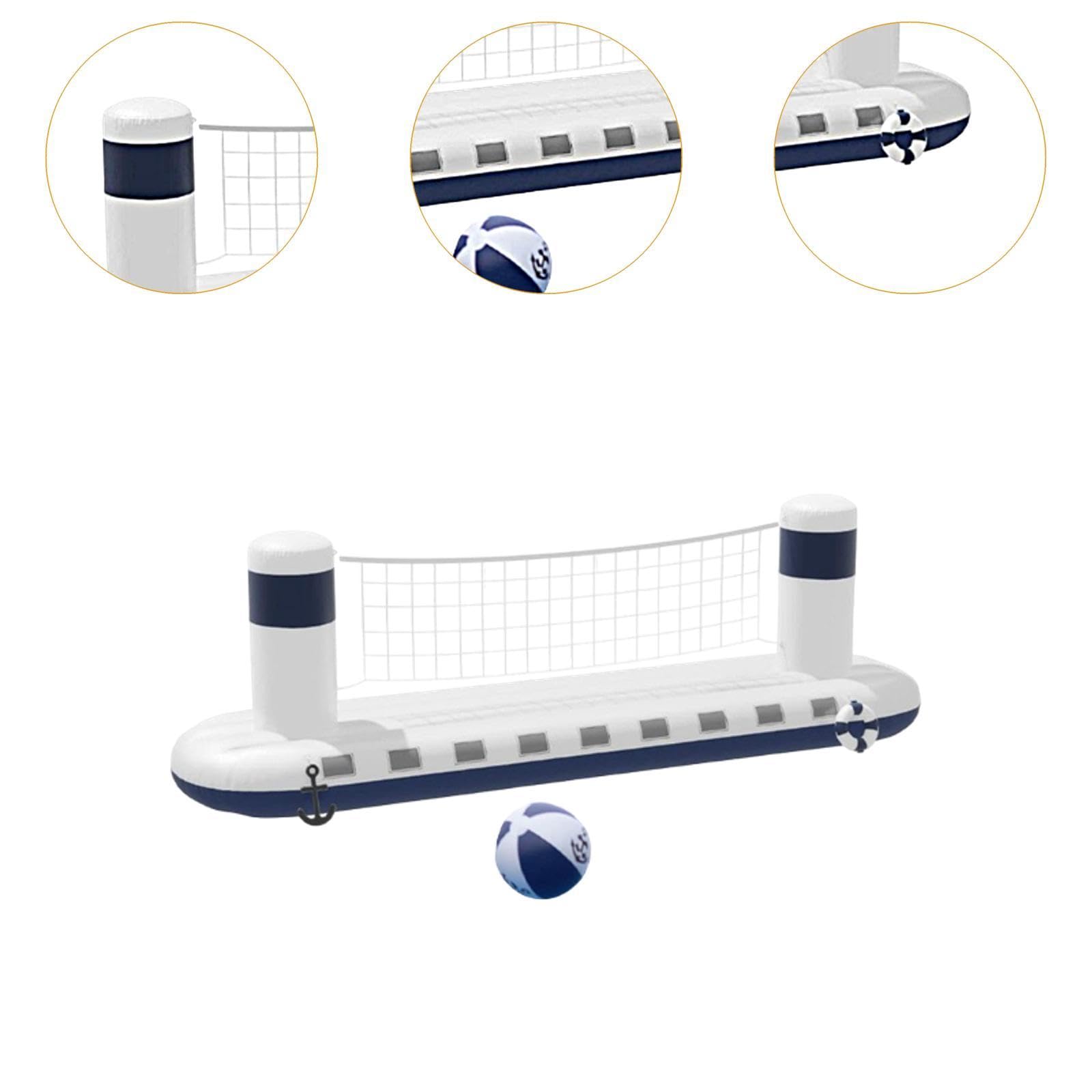 Sharplace Ensemble de Volley-Ball de Piscine Gonflable, Jeux de Piscine d'été, Filet de Volley-Ball Gonflable Portable en PVC pour Enfants Adultes Parent Enfant, 300cmx75cmx90cm