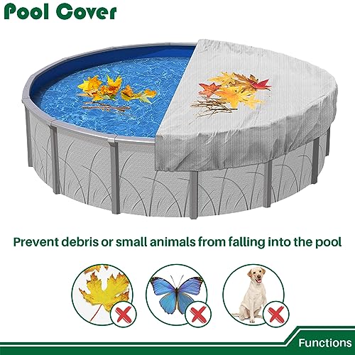 Cobertor de piscina 28 pies para invierno con clips miniatura 6