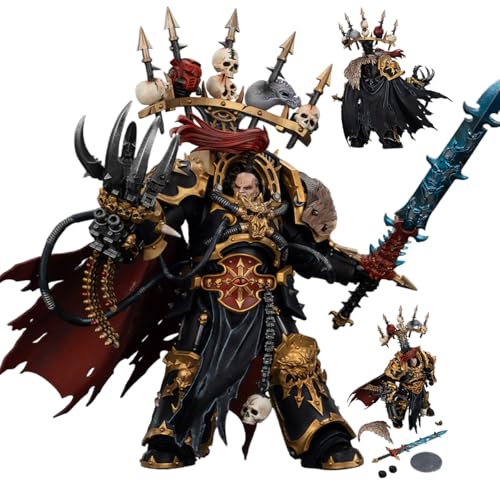 JOYTOY Warhammer 40K Black Legion Abaddon The Despoiler with Drach'nyen and The Talon of Horus 1/18 Action Figure Collection Model 15Age+, JT02922