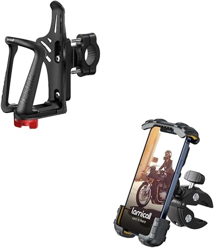 Lamicall Soporte para botella de agua para bicicleta, soporte para teléfono de motocicleta