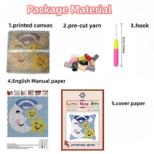 Beginner Latch Hook Pillow Kits Set Flamingo Bird Sofa Cushion Cover Latch Hook Carpet Rug Acrylic Yarn,Pillowcase Craft Kits with Printed Canvas for Starter 17 x 17 Inch