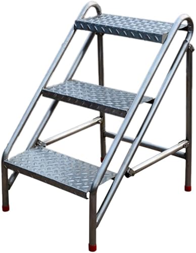 Miniatura 11 de Taburete plegable de acero inoxidable simple Escalera multifuncional de espiga para el hogar, escalera de escalada móvil para interiores y exteriores