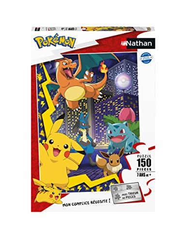 Nathan 86189 - Puzzle Infantil (150 Piezas), diseño de la Ciudad de Pokemon para niños o niñas a...