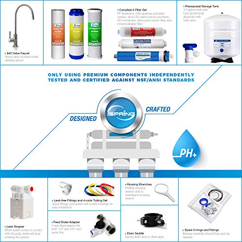 Ispring Rcc7P-Ak 6-Stage Reverse Osmosis System Under Sink With Alkaline Water Filter And Pump, Ph+, 75 Gpd, Tds Reduction, Ro Drinking Water Filtration System #TOP6