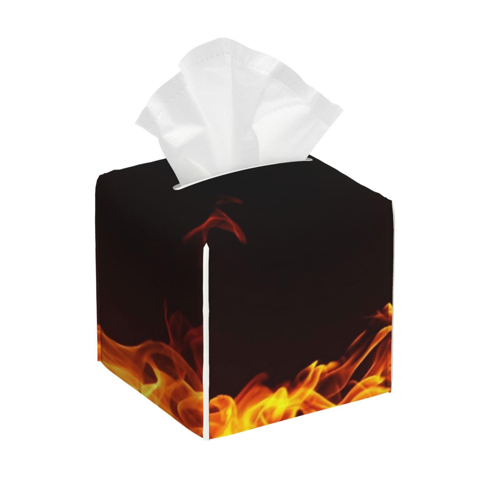 Fire Flames PVC Cube Tissue Pack for Home Office Bathroom Use