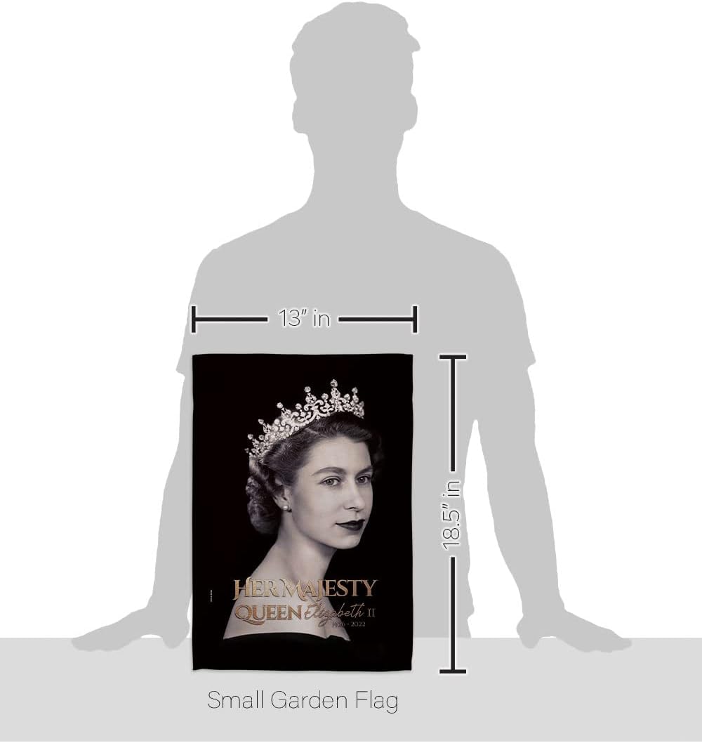 Her Majesty Queen Garden Flag - Set Wall Holder Sweet Life Sympathy Remembrance Memorial Bereavement Love Support Emotion Postive - House Banner Small Yard Gift Double-Sided Made in USA 13 X 18.5