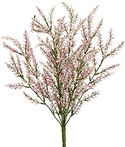 Factory Direct Craft Light Pink Artificial Heather Bush - Faux Wispy Light Pink Heather Wildflower Bush for Flower Arrangements and Spring or Summer Decorations