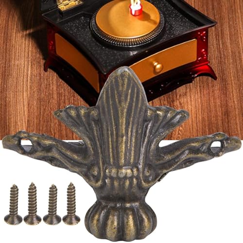 HERCHR 10PCS Jewelry Box Feet, Antique Decorative Box Legs Feet Zinc Alloy Wood Case Corner Protector for Wood Jewelry Chest Gift Box - Image 4