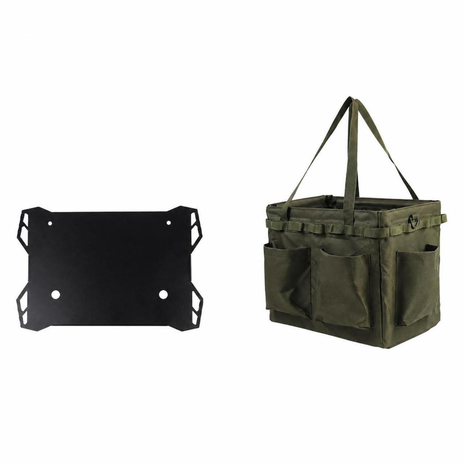 Amagogo Bolsa Unsilios Cocina Portátil | Ligero, Bolsa Herramientas para Barbacoa, Multiusos, Caja Almacenamiento con Divisores, Picnic, Campistas, Verde,