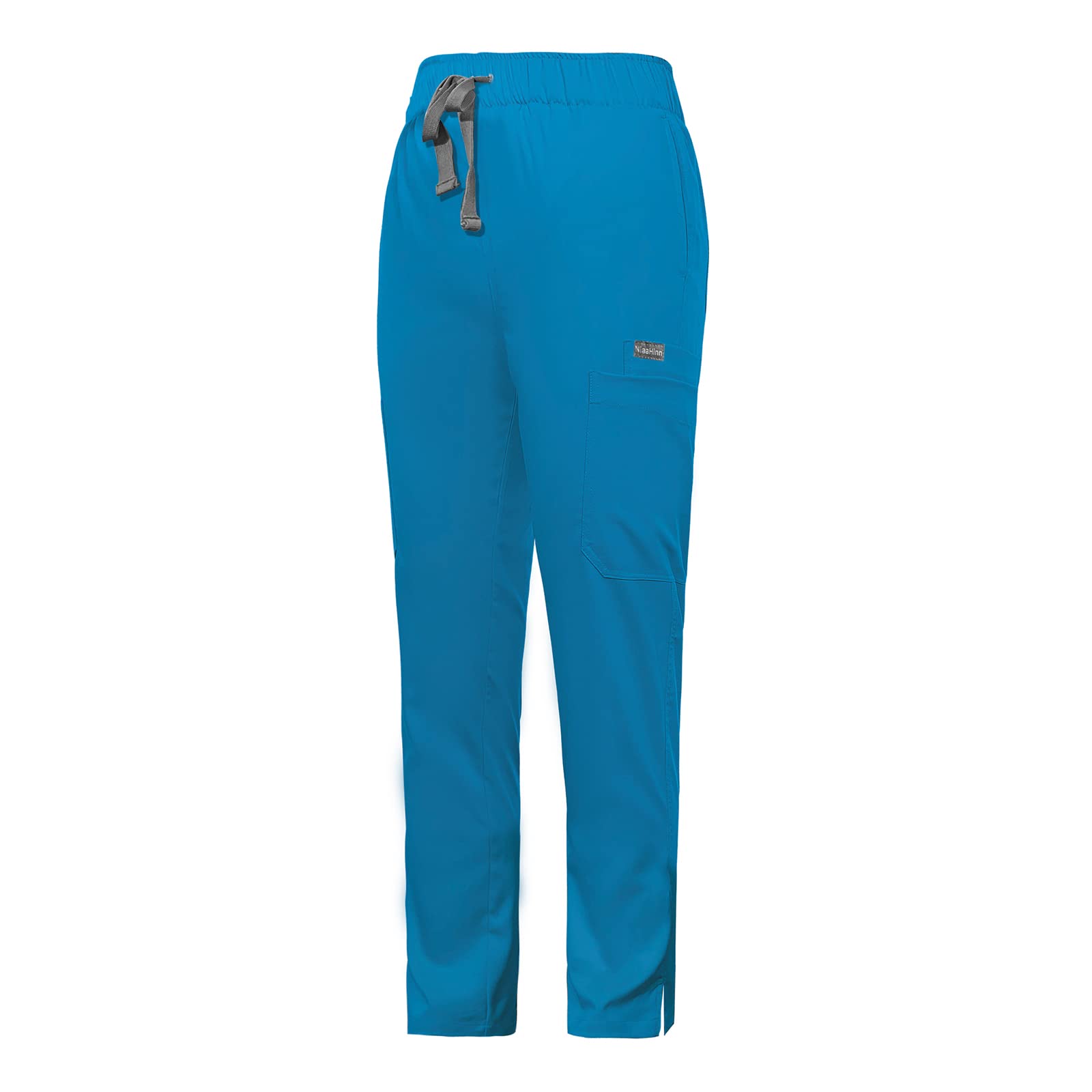 Women Scrubs Pant with Elastic Waist Workwear Professionals Drawstring Straight Leg Pull-On Cargo (Blue,S,Small)