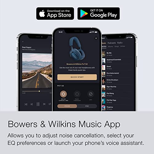 Image of Bowers & Wilkins Px7 S2 Over-Ear Headphones - Advanced Noise Cancellation, Technical Fabrics, 30-Hour Battery Life, 15-Min Quick Charging, Blue