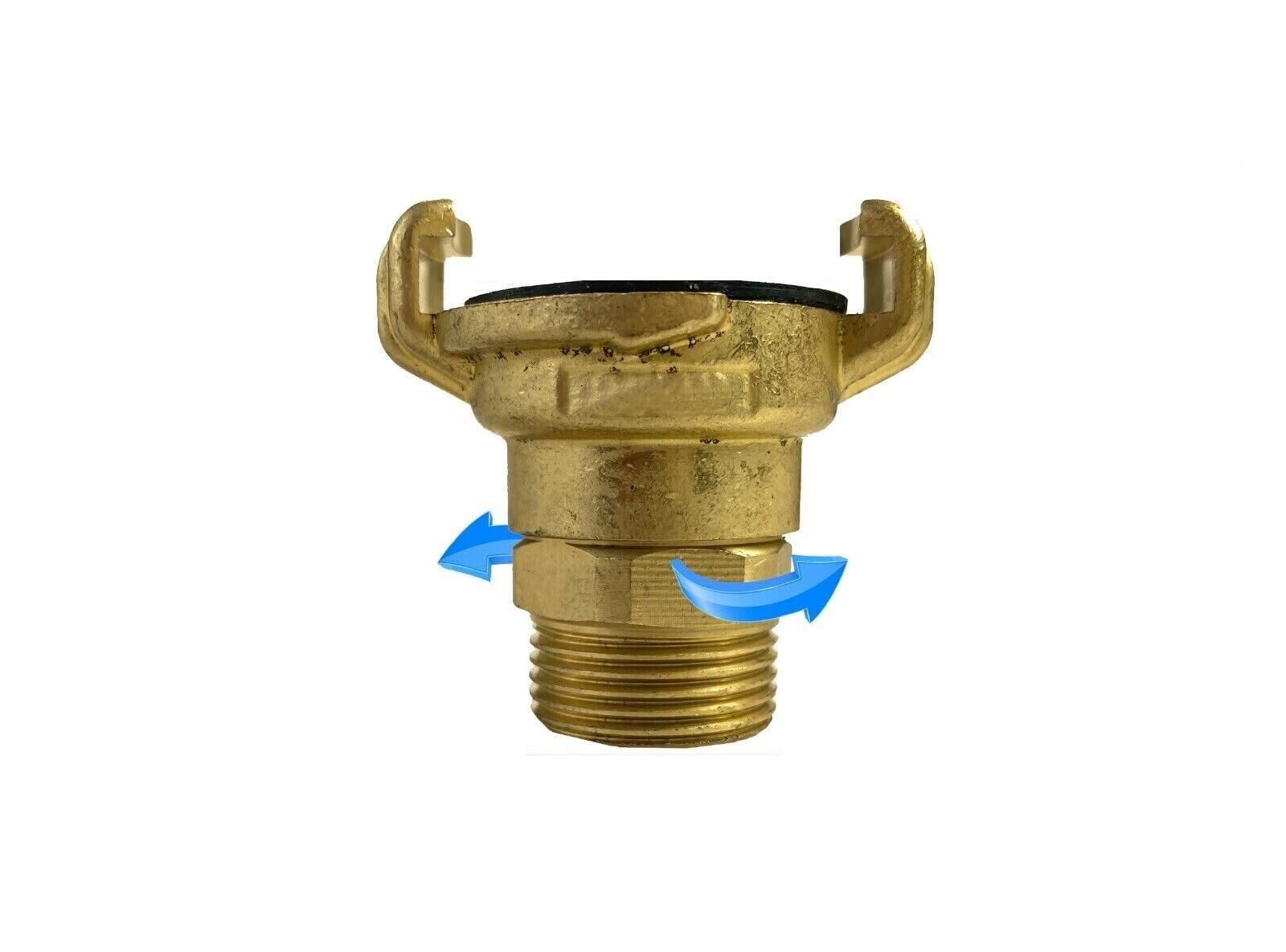 Brass GEKA Type Hose Quick Connect Adapter Claw Fitting Pipe Splitters Lance 3/4 1/2 Male Female (Swivel 3/4" BSP Male)