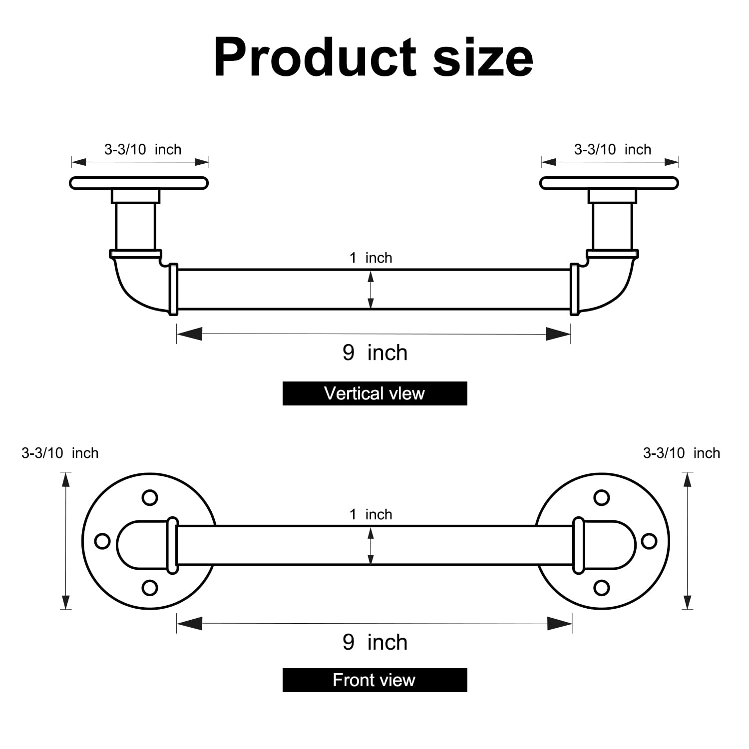 Barre Porte-serviettes Industrielle En Fer Rustique Pour Salle De Bain
