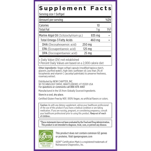 New Chapter Vegan Algae Oil Omega-3 Complex, 30 Softgels - image 6