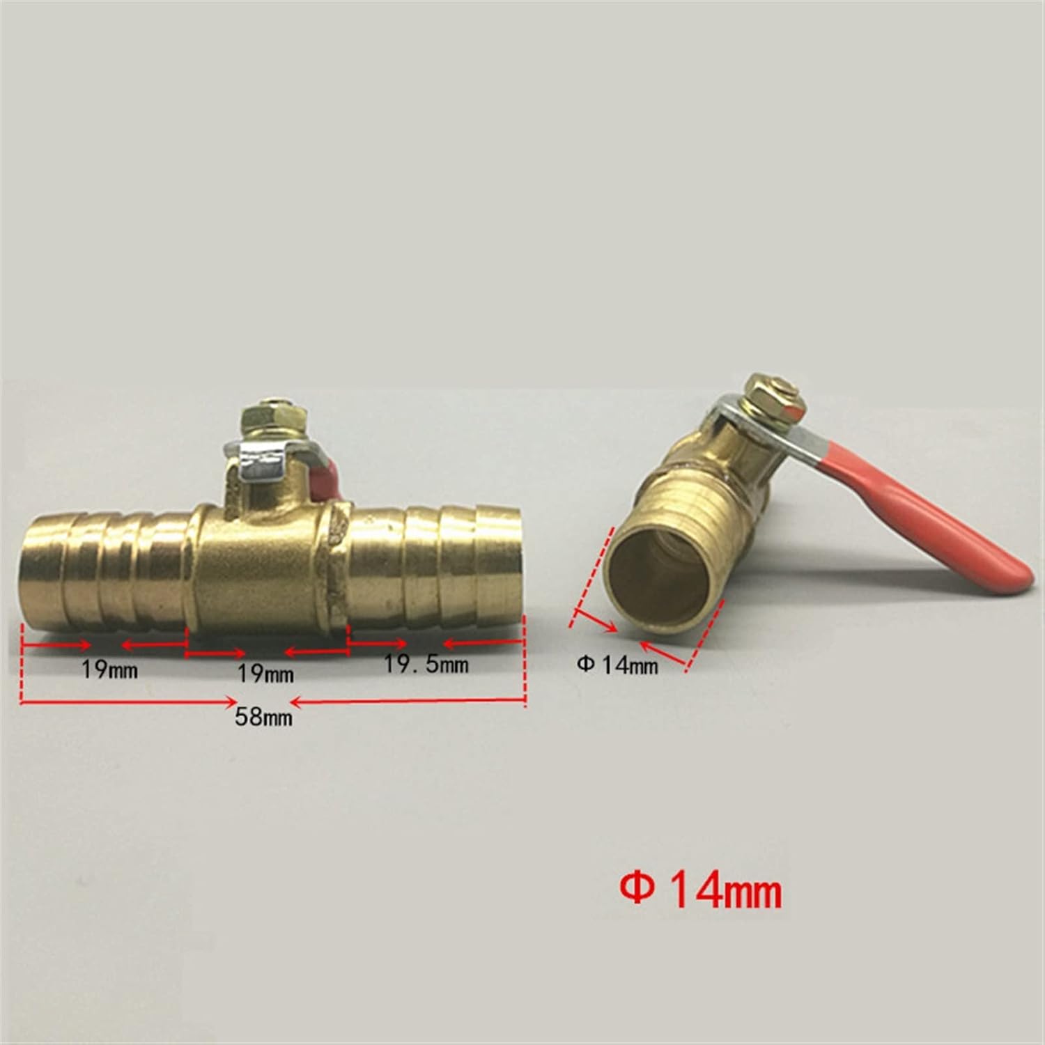 Valve 1pcs 6mm-19mm Pneumatic Connector Hose Barb Brass Water Oil Air Gas Fuel Line Shutoff Ball Valve Pipe Fittings Pneumatic Pipe Switch(6mm to 8mm)
