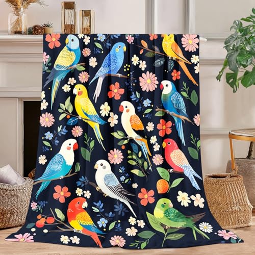 Cockatiel Blanket Cockatiel Parrot Bird Fleece Throw Blanket Super Soft