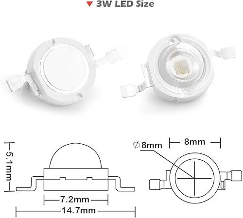 Miniatura 3 de Chanzon 10 piezas de chips LED de alta potencia 3W púrpura ultravioleta UV 395nm  400mA - 500mA  CC 3V - 34V  3 vatios SMD COB Componentes emisores