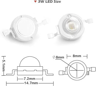 CHANZON 10 pcs High Power Led Chip 3W Purple Ultraviolet UV 365nm