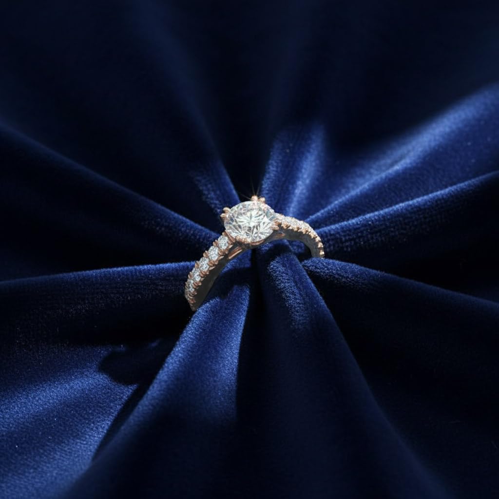 1 Carat Prong Set Diamond Engagement Ring in 14K Solid Gold