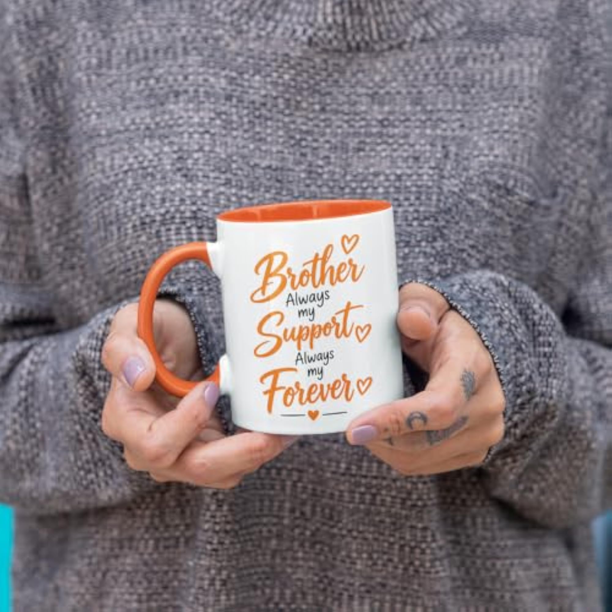 Brother Always My Support Forever Coffee Mug, Gift for Brother