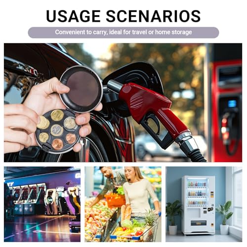 Zerquell Monedas Monedero Euro, Smart Wallets, Portátil Monedero Cambio, 7 Dispensadores, Organizador Estuche Duro Almacenaje para Monedas para Coche, Carteras, Bolsillos (Plata) - imagen 7